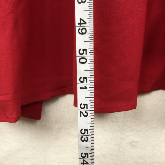 NWT GRACE KARIN Dress Sz L Cherry Red Halter Tie Wrap Ruffles Feminine Romantic - Picture 10 of 14